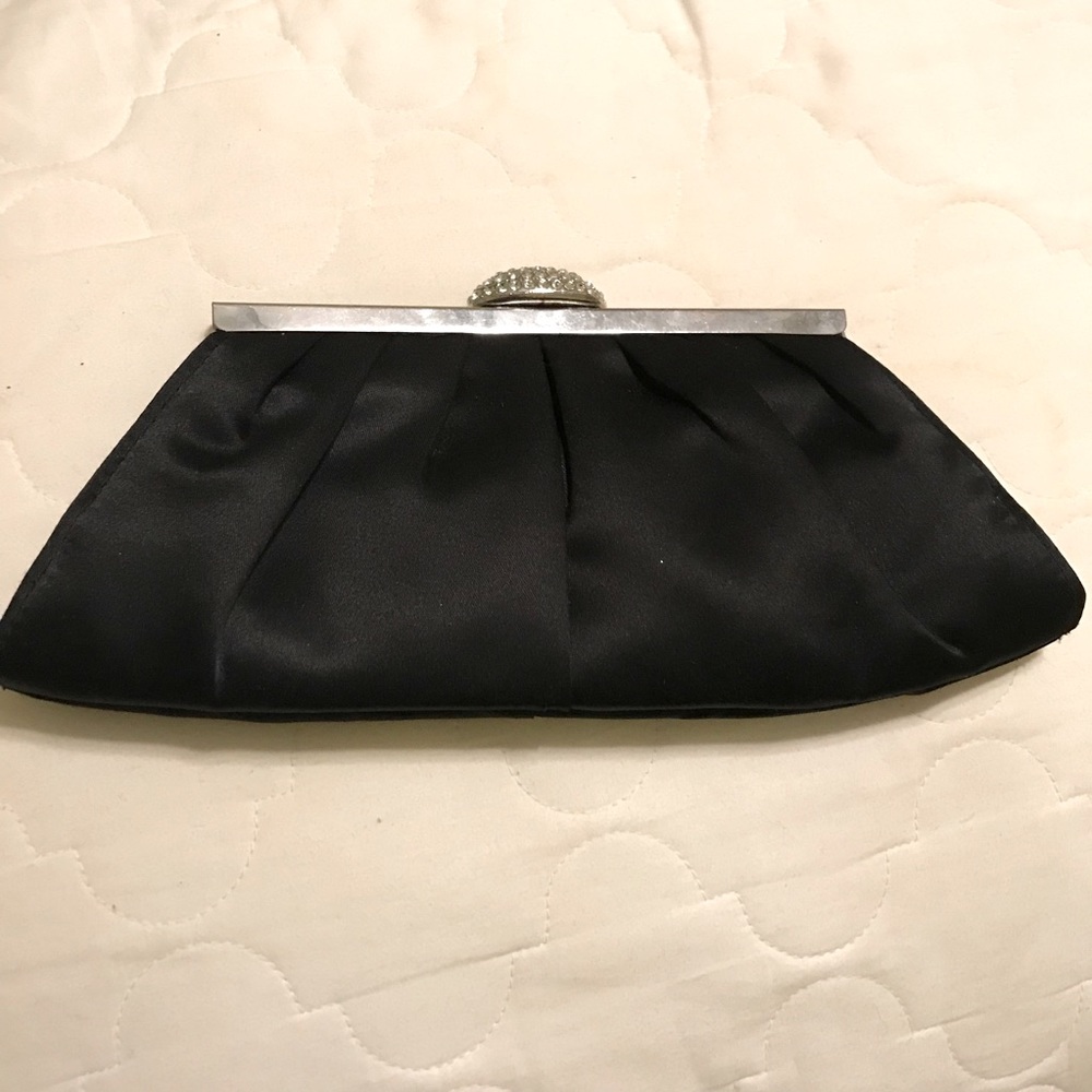 Black bedazzled clutch bag